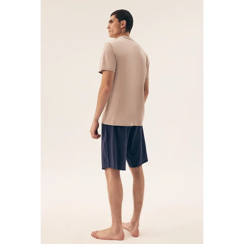 pyjama homme Henderson modèle doux respirant confortable manches courtes col rond motif moderne short imprimé taille élastique boîte élégante cadeau