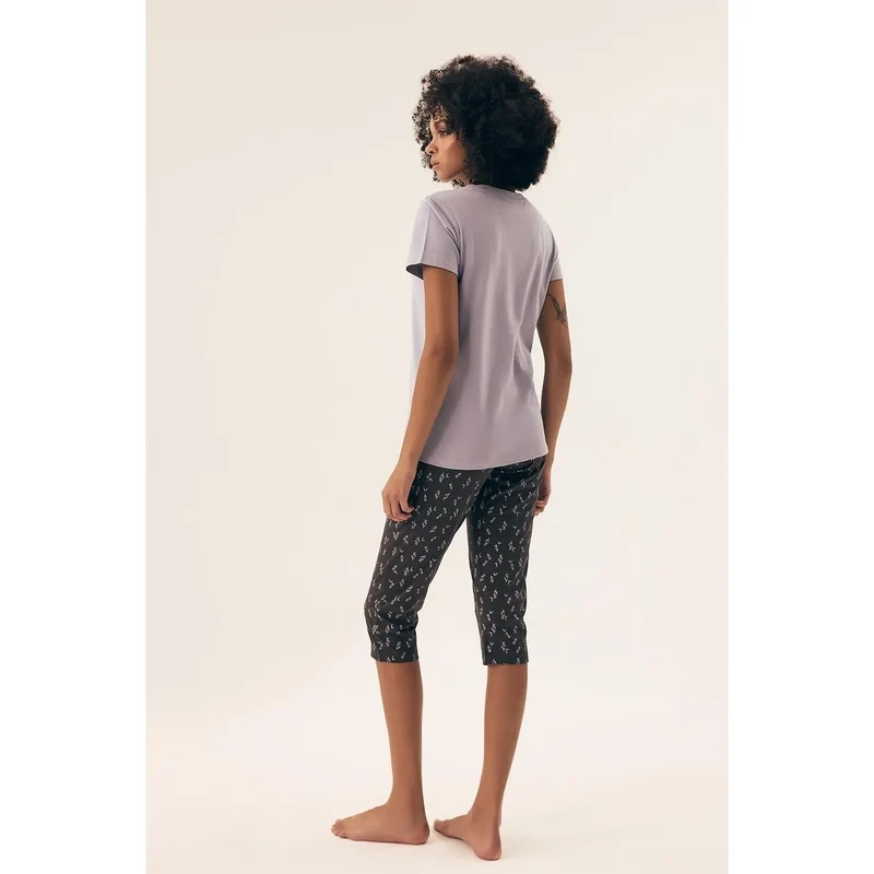 Pyjama femme confort élégance style print imprimé coton doux capri nuit détente relaxation 208593 Henderson