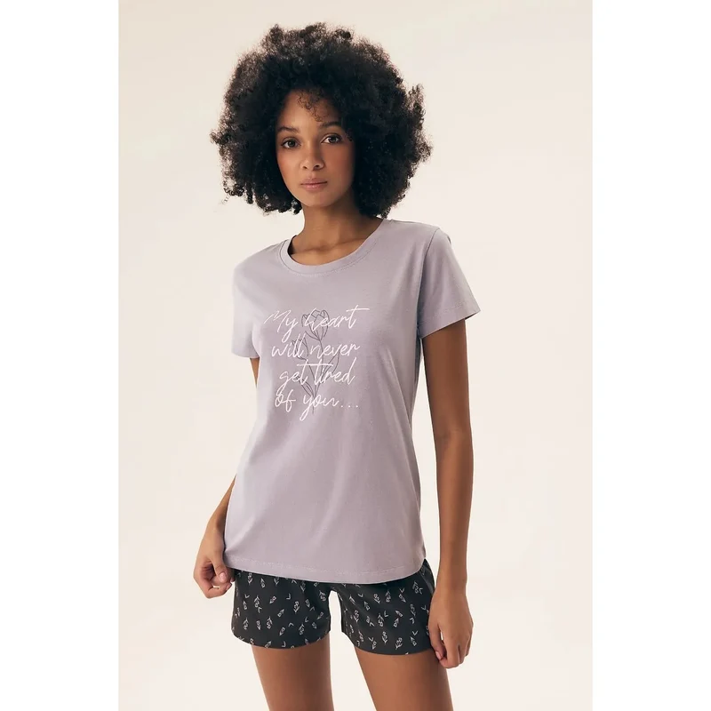 Pyjama femme Henderson 208590 confort style coucher intimité pyjama court manches courtes short élastique tissu doux lingerie sexy nuits détente bien-être