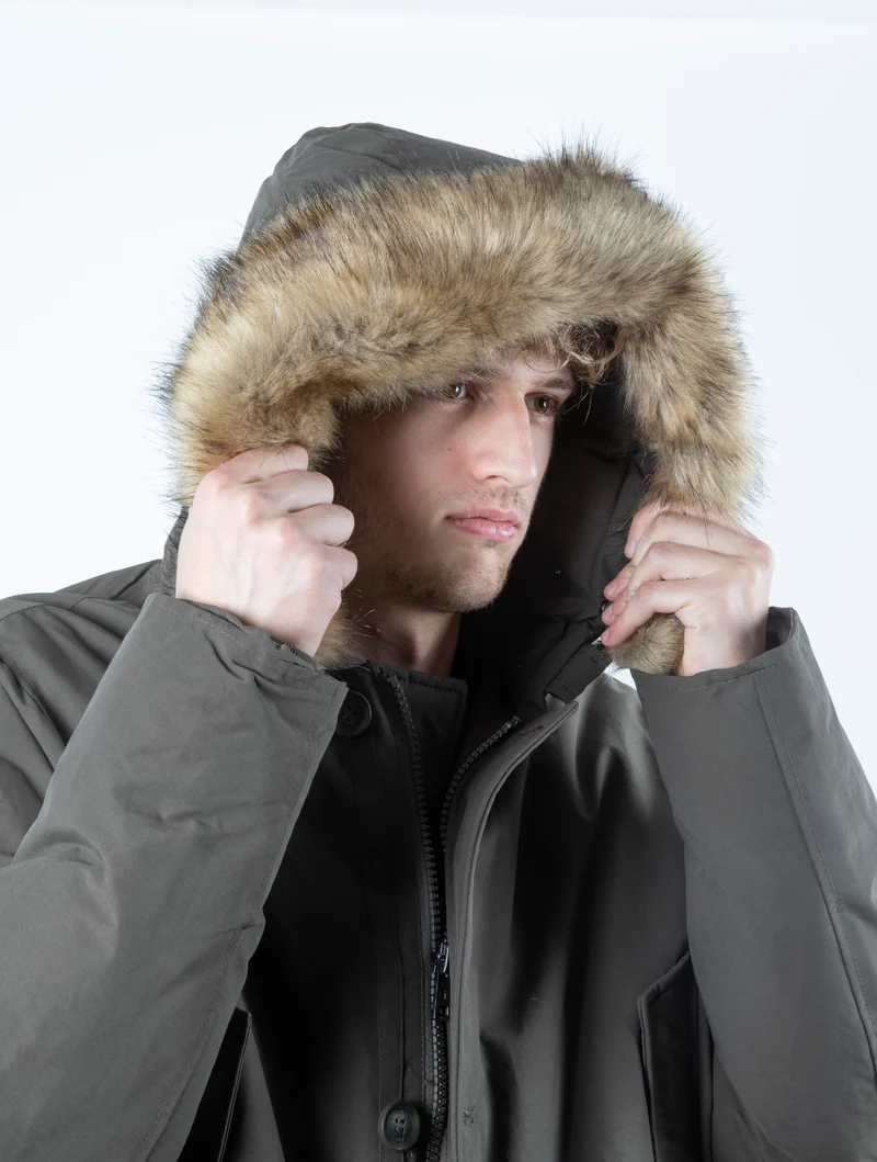 Giubbino Parka Uomo Con Pelo