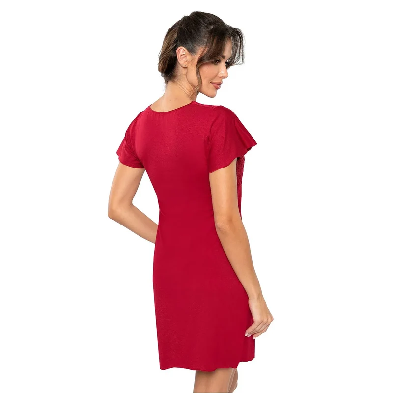 Chemise de nuit élégante viscoleuse haute qualité décolleté V dentelle broderie confort sommeil femme occasion spéciale lingerie intime