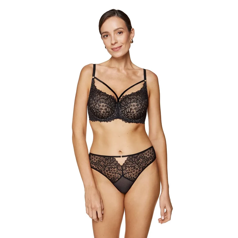 Soutien-gorge semi-rembourré Celeste Gorteks 209756 pour seins moyen et grand asymétrie dentelle tulle mousse fine confort élégance lingerie sexy