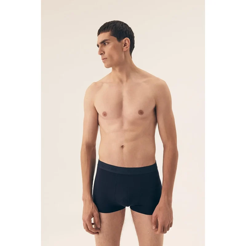 L'ensemble model 209617 Henderson boxers hommes pack 2 bleu marine tissu doux respirant coupe ajustée large ceinture imprimée boîte élégante cadeau intime