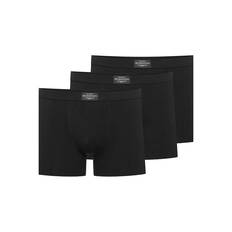 Ensemble de boxers classique pour homme noir texture lisse taille élastique coupe ajustée composition coton élasthanne cadeau élégant