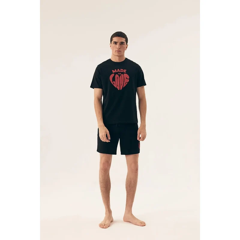 Pyjama homme confort doux tissu court nuit chaudes élastique ajustement parfait silhouette classe sexy