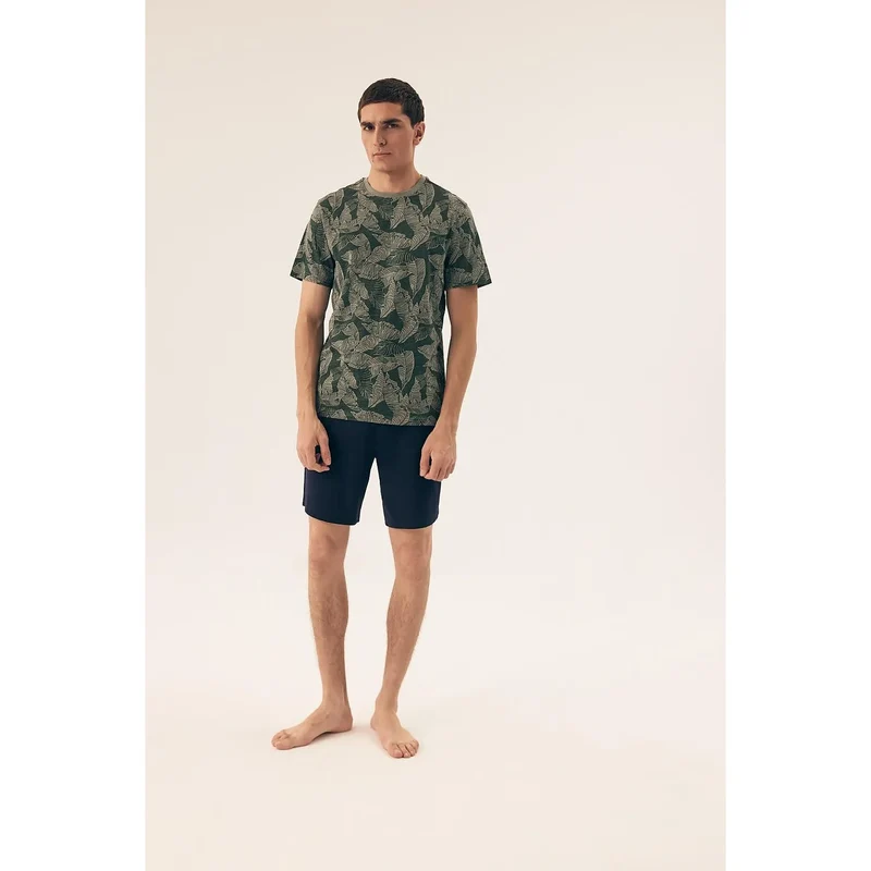 Pyjama homme élégant et confortable Henderson 208070 t-shirt camouflage courts manches ensembles de couches sexy style intime