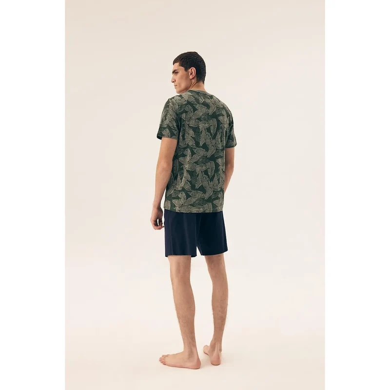 Pyjama homme élégant et confortable Henderson 208070 t-shirt camouflage courts manches ensembles de couches sexy style intime