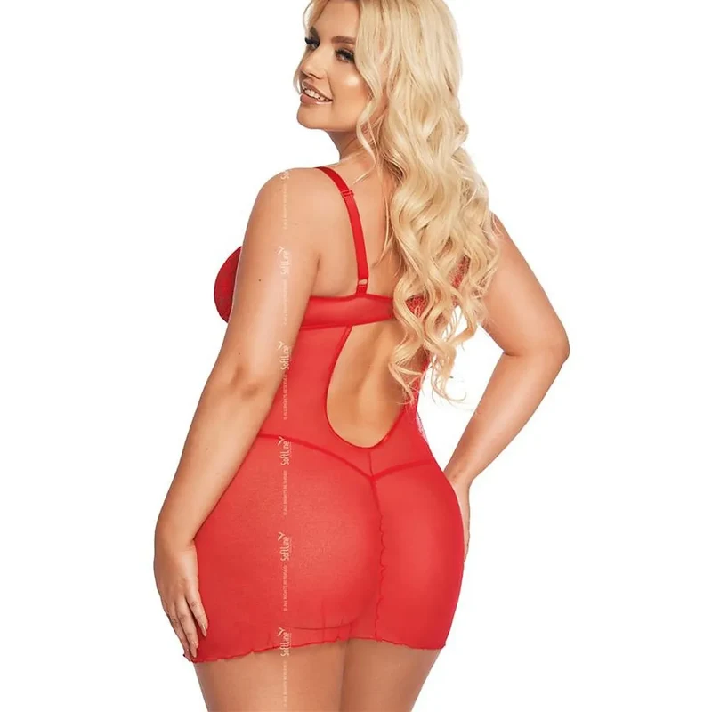 Ensemble sexy model 206927 Soft Line Collection t-shirt dentelle transparent strings lingerie sexy occasion spéciale