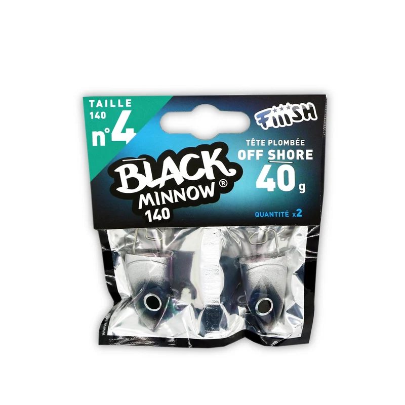 Testa piombata Off Shore 40 g Black Minnow 140