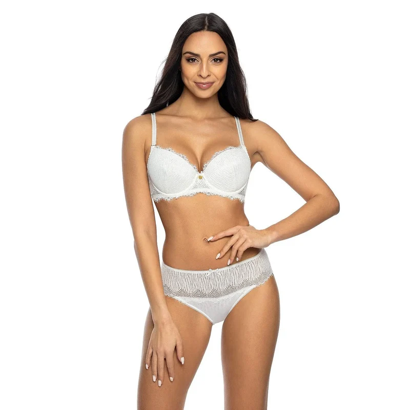 Culotte feminine élégante dentelle maille nœud blanc 83% polyamide 11% elastane 6% coton Taille 36-44 lingerie sexy intime