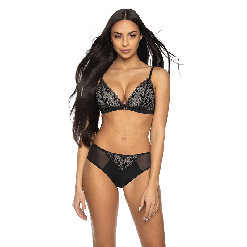 culotte dentelle noire élégante raffinée féminine sensuelle confortable taille haute microfibre douce opaque maintien élastiques souples maille transparente motifs floraux