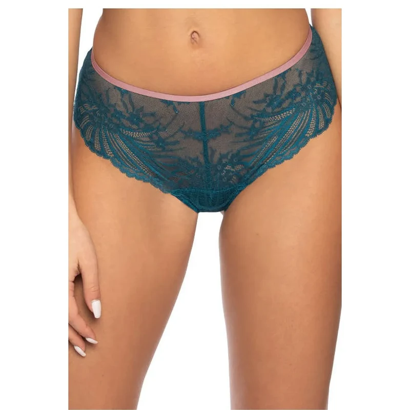Strings dentelle fleurie turquoise élégance féminine lingerie sexy taille ajustée confort quotidien occasion spéciale