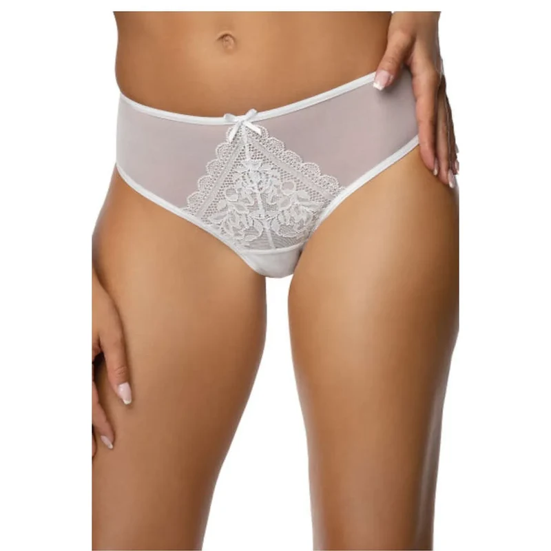 Lingerie féminine en dentelle String classique Estelle blanc et noir design floral ajustement parfait lingerie élégante pour femmes