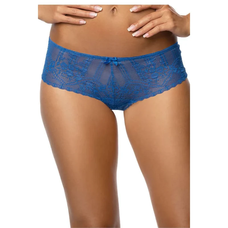 Culotte en dentelle bleue Marina lingerie féminine sexy séduisante translucide matériaux doux elastane polyamide ajustement parfait