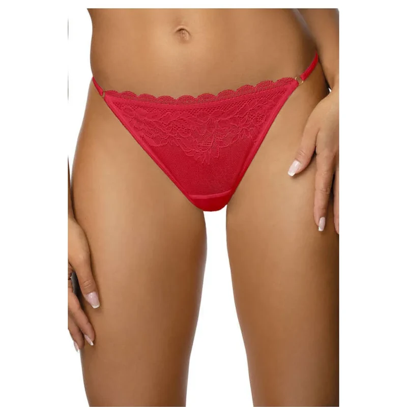 String Estelle minimaliste sexy dentelle rouge lingerie féminine ajustement parfait sensualité elegance lingerie coquine