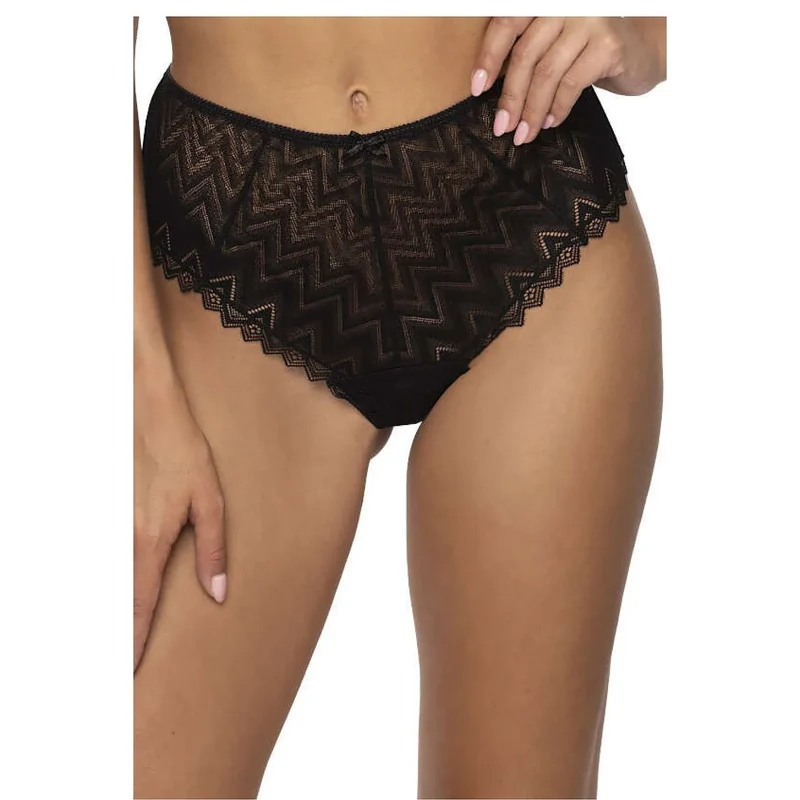 String dentelle noire motifs géométriques Elif S-3802/42 confort silhouette coton elasthanne polyamide tailles 36-38-40 lingerie érotique femme