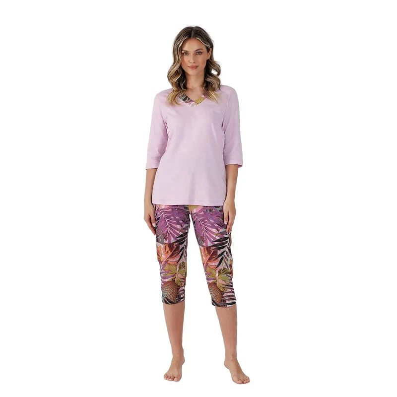 Pyjama femme élégance et confort coton polyester floral détente nuit relaxation lingerie nuit confort stylée