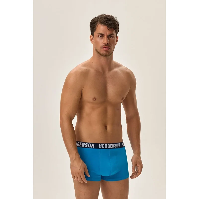 Boxer briefs Henderson modèle 199570 pack 3 paires coton élasthanne motifs géométriques coloris navy lime turquoise waistband élastique ajusté confort hommes quotidien