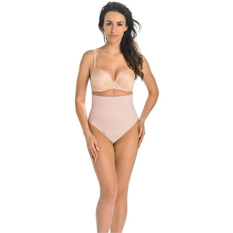 Strings gainant model 198113 Teyli culotte taille haute sans couture matière extensible beige lingerie sexy discrète maintien silhouette