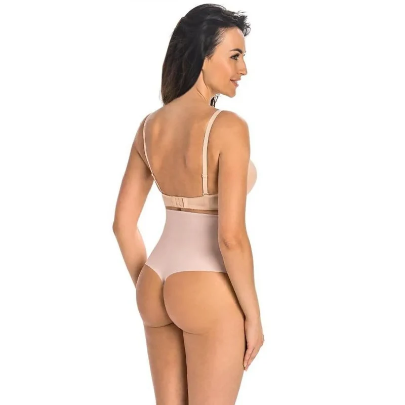 Strings gainant model 198113 Teyli culotte taille haute sans couture matière extensible beige lingerie sexy discrète maintien silhouette