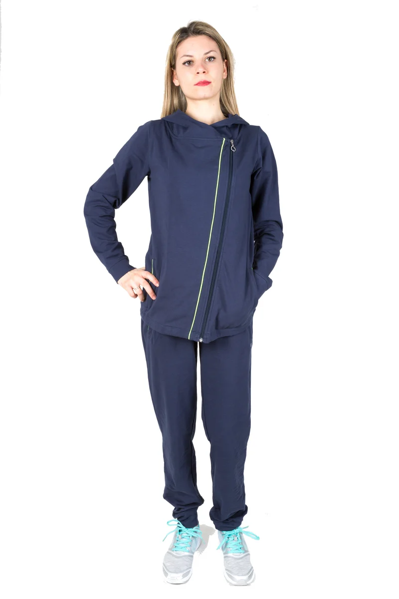 Tuta Donna Cotton Lycra Zip Diagonal