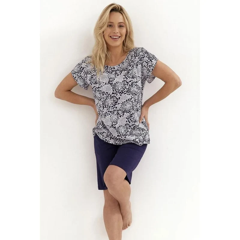 Pyjama pour femme model 196188 Cana confort style luxe dormir nuits chaudes tissu doux aéré manches courtes encolure demi-cercle