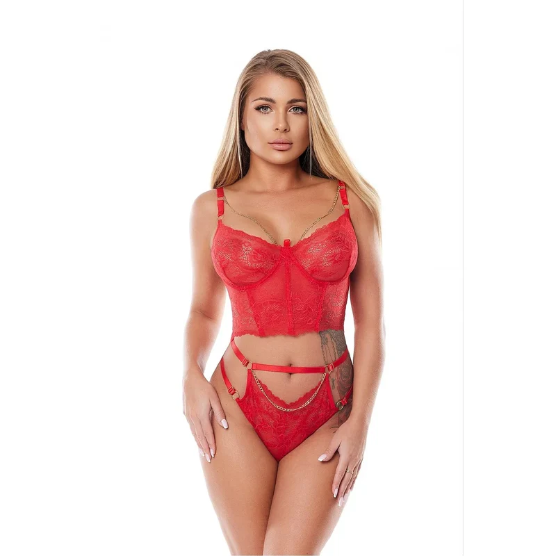 L'ensemble sexy Anais model 195250 lingerie sensuelle satiné dentelle fermé dos élastique buste soutien-gorge