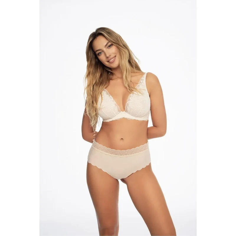Duo maillots bain Polly microfibre douce taille haute noir beige élasthanne polyamide dentelle bordures festonnées sculptant maintien confort français sensualité
