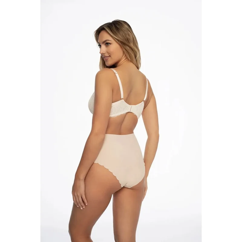Duo maillots bain Polly microfibre douce taille haute noir beige élasthanne polyamide dentelle bordures festonnées sculptant maintien confort français sensualité