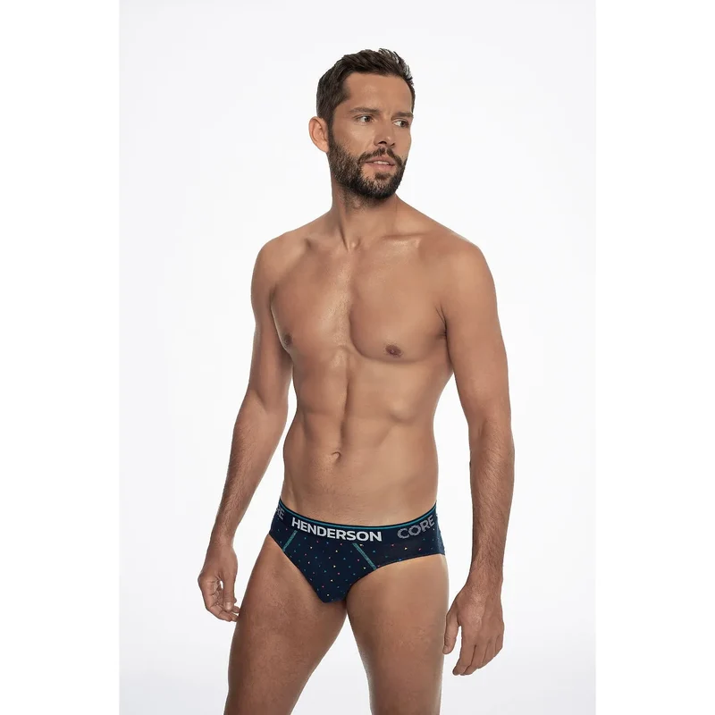 Slip homme Henderson modèle 192129 lingerie élégance confort coton élasthanne motifs modernes waistband logo