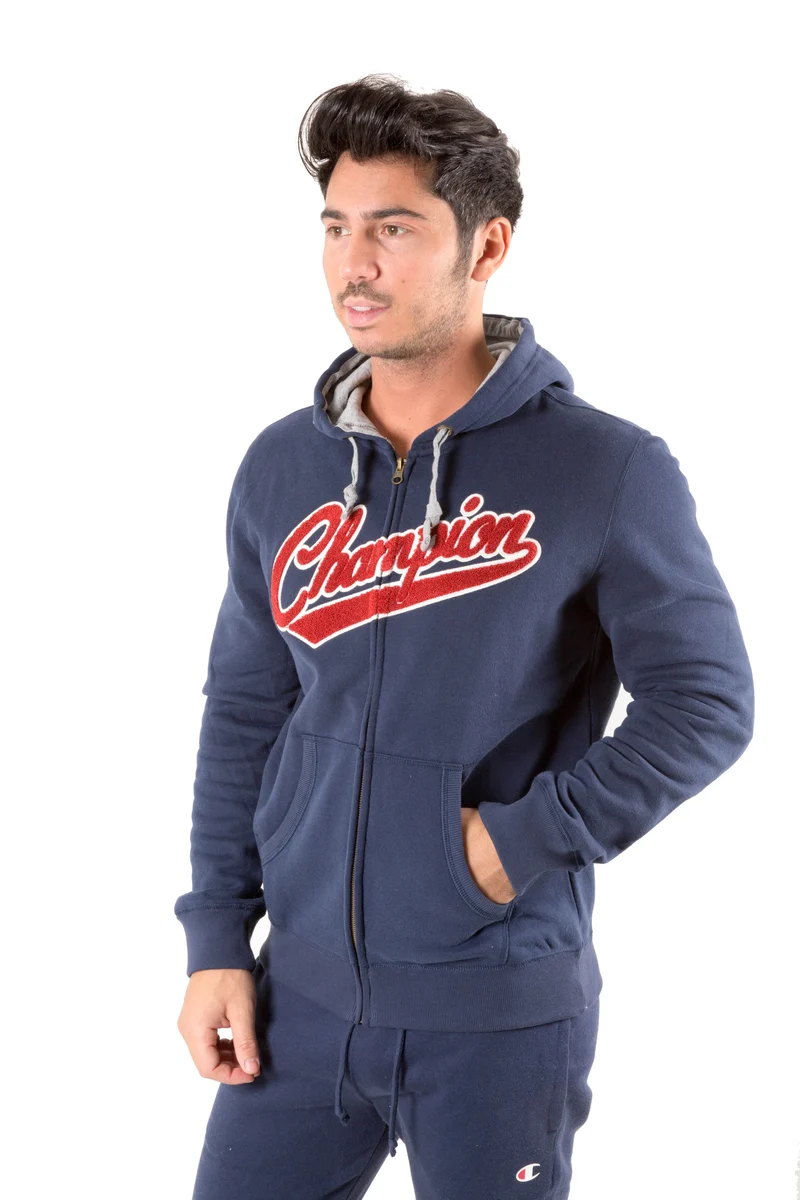 Felpa Uomo Varsity Full Zip Con Cappuccio