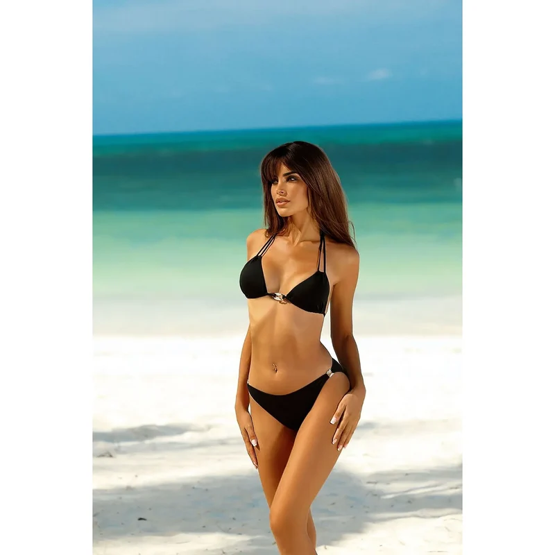 Maillot de bain deux pièces model 194101 Lorin bikini ajustable soutien-gorge rembourré culotte basse tissu synthétique résistant à l'eau