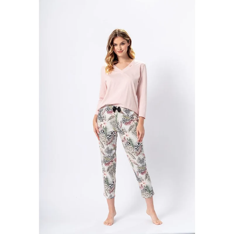 Pyjama en coton doux pour femme, imprimé floral et animalier, confort maximal, lingerie érotique, intime, détente, maison