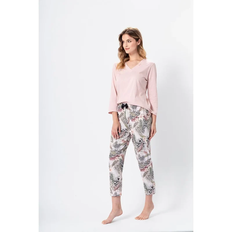 Pyjama en coton doux pour femme, imprimé floral et animalier, confort maximal, lingerie érotique, intime, détente, maison