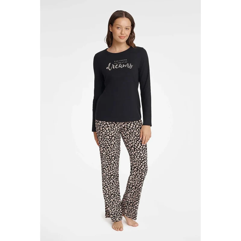 Pyjama érotique femme confortable style moderne matériau doux composition coton-viscose taille élastique ensemble deux pièces lingerie nuit élégance sexy