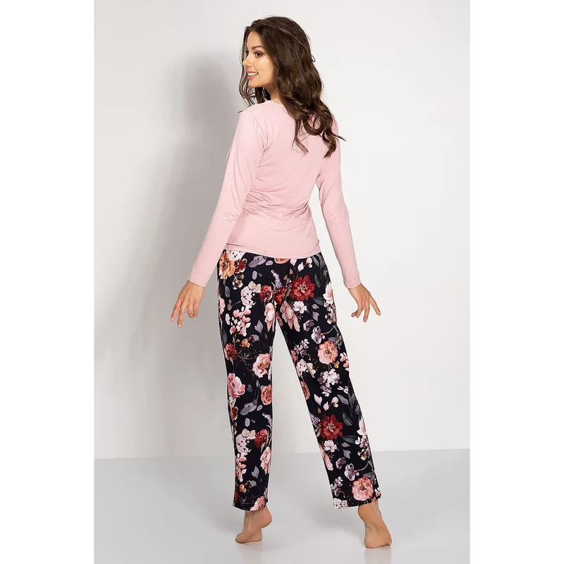 Pyjama coton viscose élasthanne manches longues col arrondi pantalon long ceinture élastique poches zippées confortable sexy doux respirant artisanale polonaise