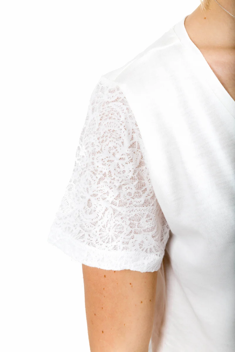 T-shirt Donna Manica Pizzo