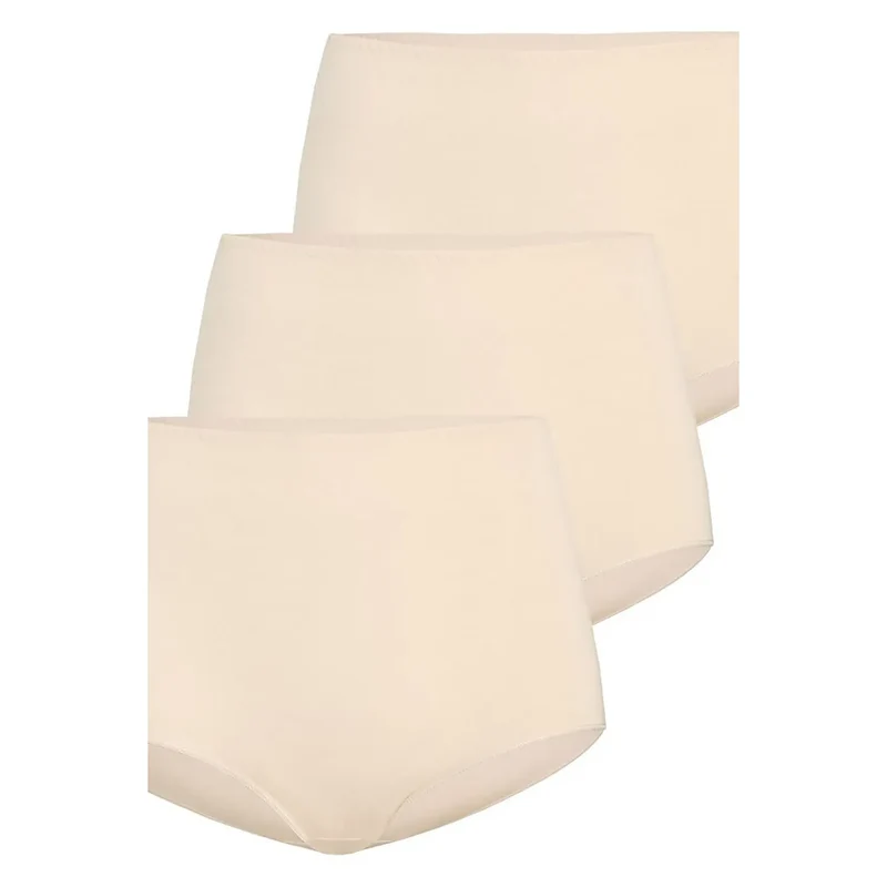 Ensemble de culottes fibre de bambou Taille haute XS à 3XL beige antibactériennes lingerie confort intime bien-être femme日常使用