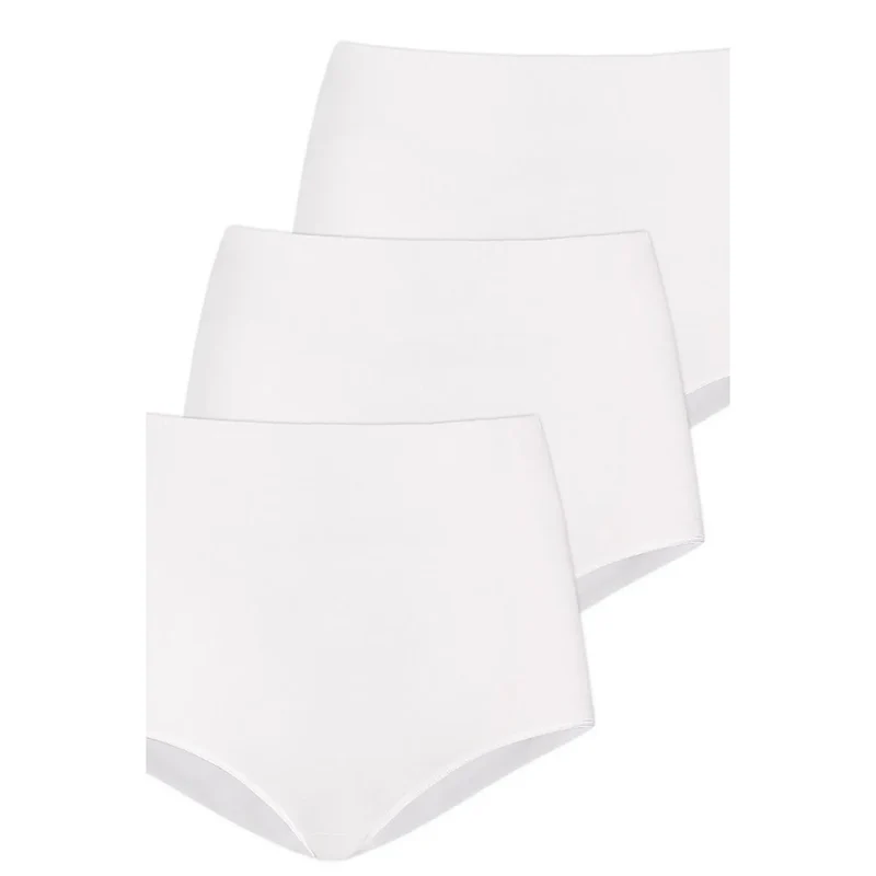 Ensemble de culottes blanches en bambou 3 pièces taille haute confortable lingerie féminine érotique soins intimes bien-être femmes XS-3XL