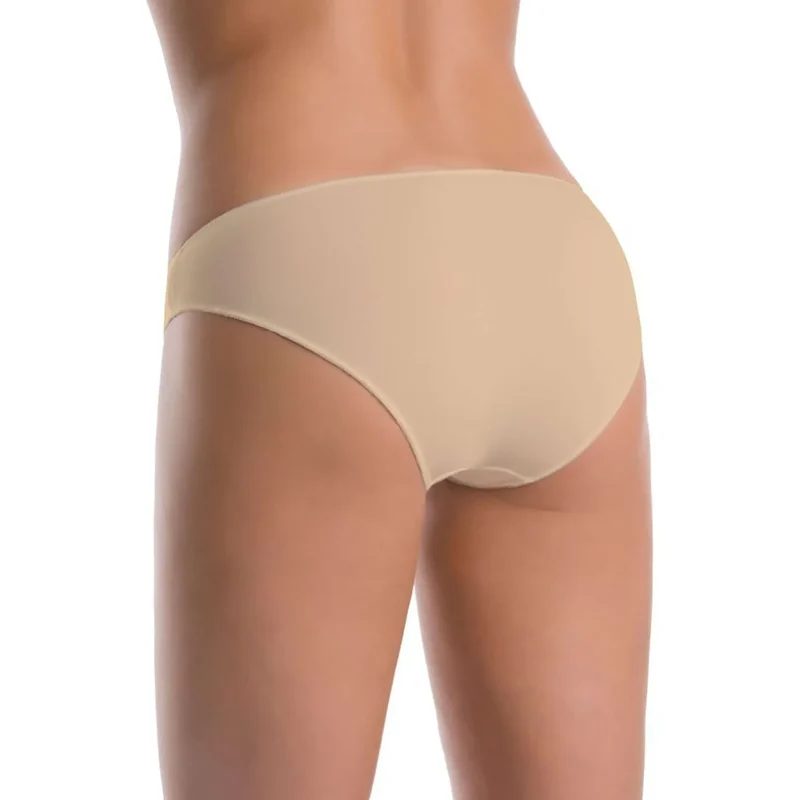 Ensemble de culottes en coton beige model 183354 Teyli taille basse sans couture doublure gusset invisible sous vêtements femmes lingerie discrète