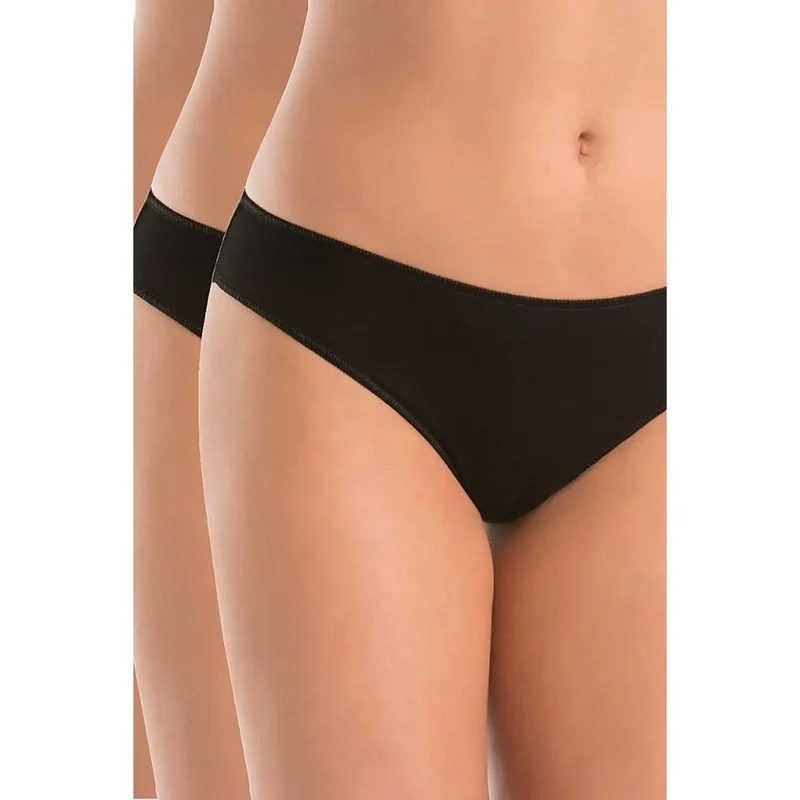 L'ensemble model 183352 Teyli lingerie féminine culottes noires coton élasthanne taille XS à XXXL confortable discrète style classique