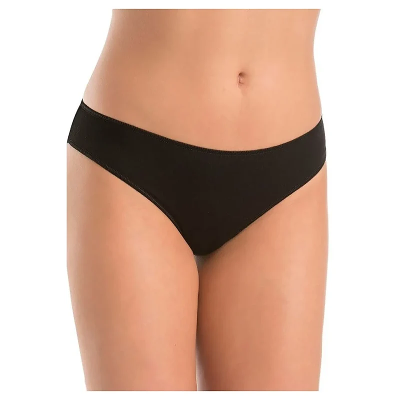 L'ensemble model 183352 Teyli lingerie féminine culottes noires coton élasthanne taille XS à XXXL confortable discrète style classique