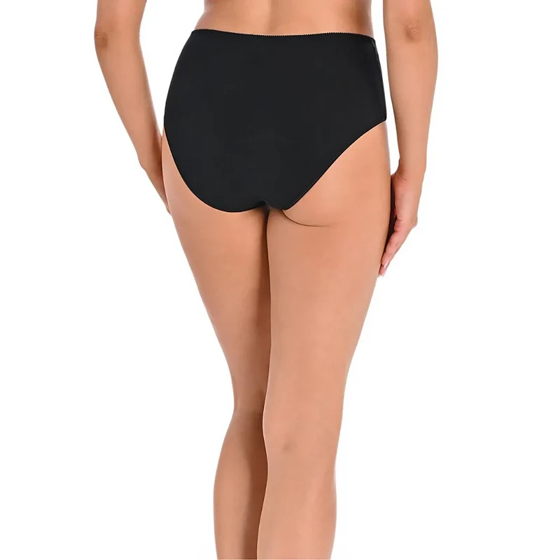 Ensemble culottes taille haute model 183283 Teyli noir et gris lingerie féminine confortable日常高腰内裤套装model 183283 Teyli黑色和灰色女性内衣舒适