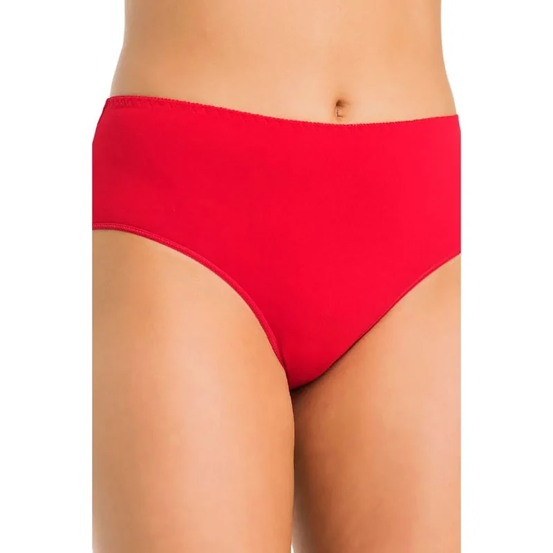 Ensemble de culottes en coton Classico taille haute rouge comfort design épuré soutien abdominal silhouette allongée lingerie élégante féminine