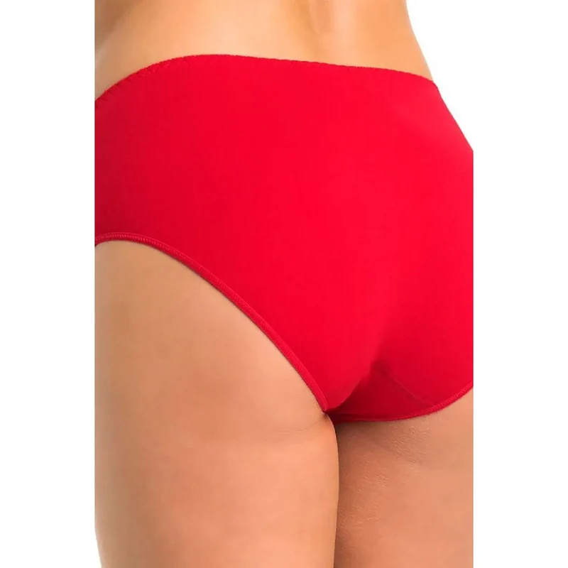 Ensemble de culottes en coton Classico taille haute rouge comfort design épuré soutien abdominal silhouette allongée lingerie élégante féminine
