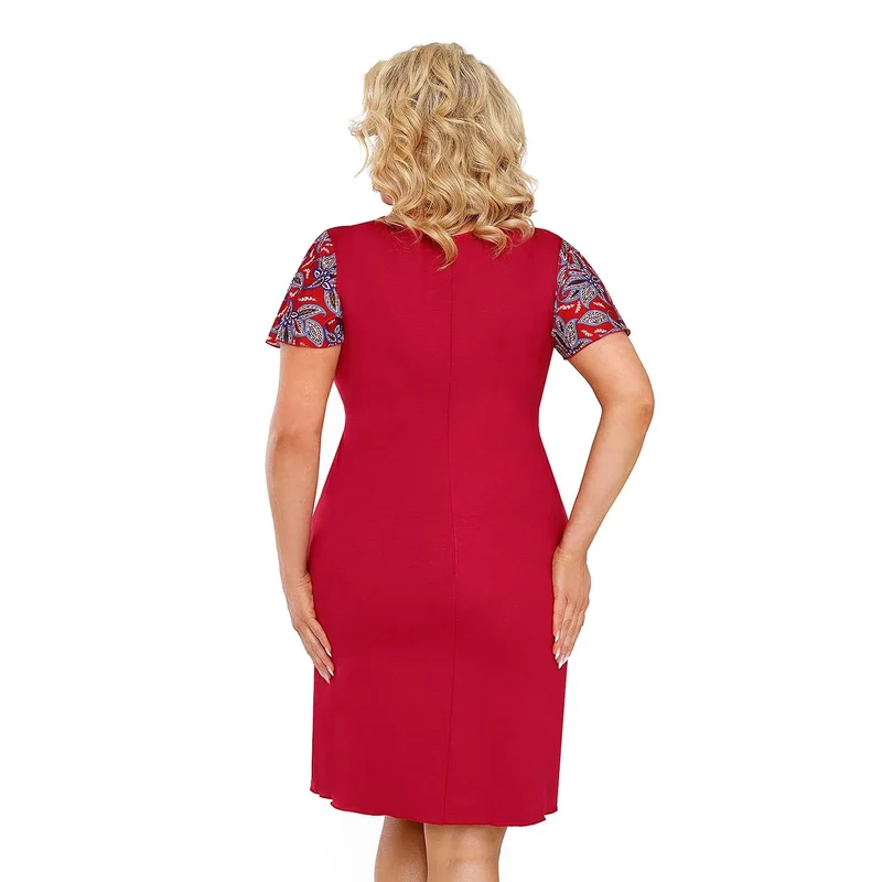 Nuisette érotique RITA PLUS bordeaux bleu ornements dentelle décolleté subtil manches amples volant sousbuste ajustée viscose élasthanne hypoallergénique séduisante romantique