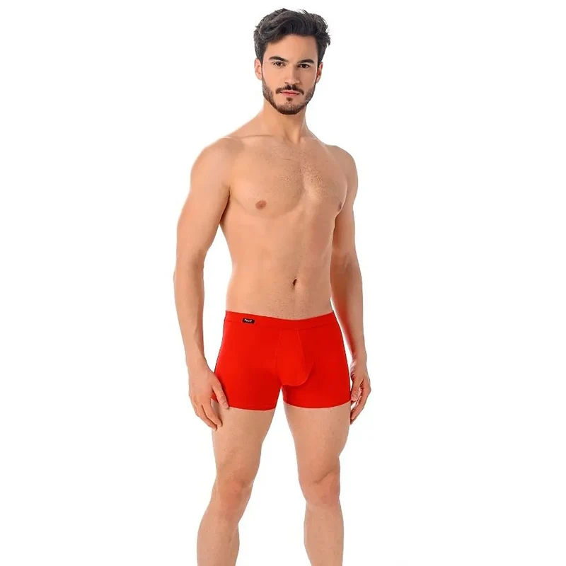 Ensemble de boxers homme Teyli 182966 coton élasthanne couleur rouge taille élastique ajustée confort quotidien lingerie sexy