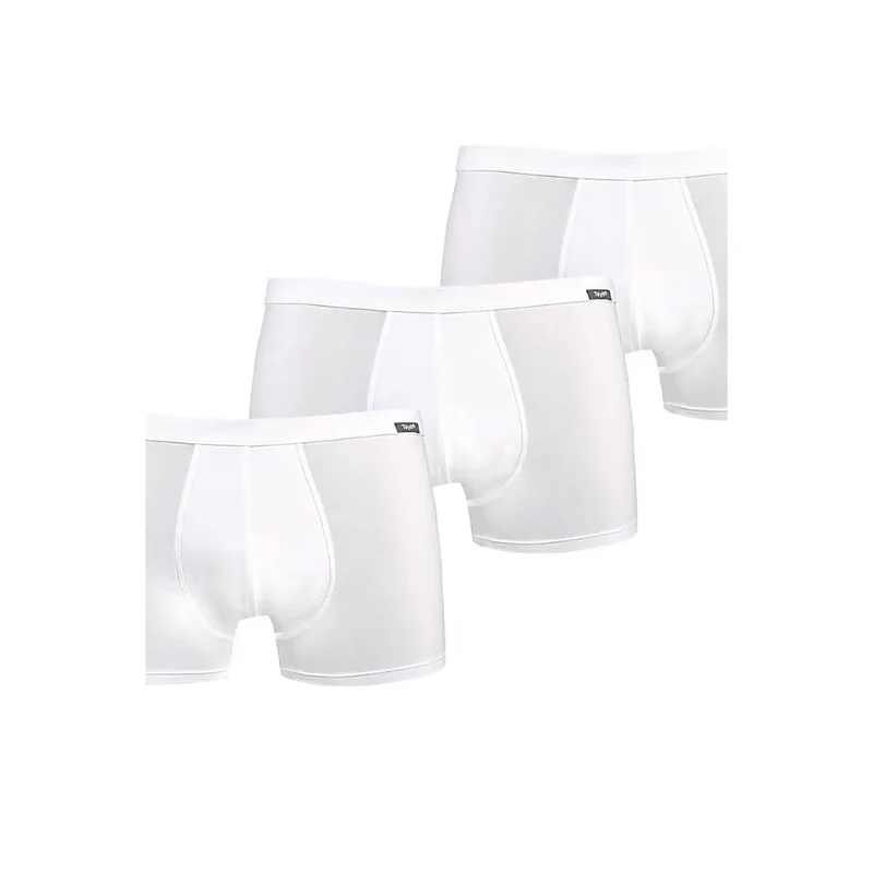 Ensemble de 3 caleçons en coton blanc élastique hommes coupe ajustée confort ceinture élastique Tailles S à XXXL cadeau intime lingerie