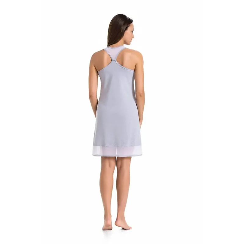 Chemise de nuit model 182946 Teyli viscose haute qualité design épuré nuisette grise transparentes détails élégants lingerie féminine intime confort