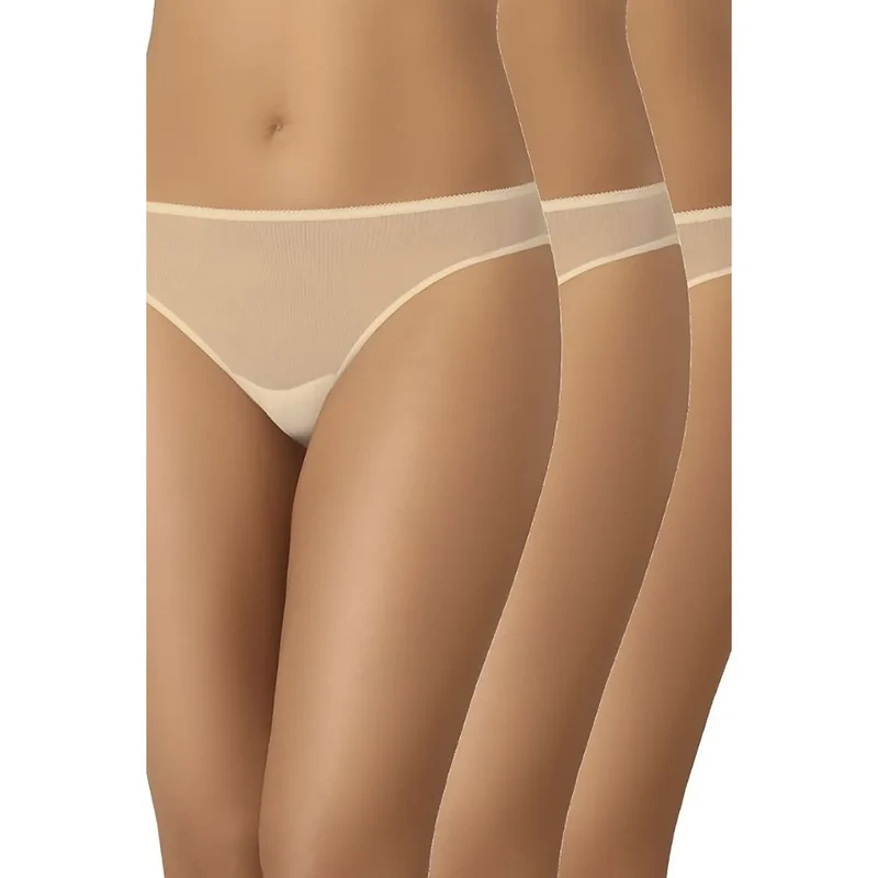 L'ensemble model 182894 Teyli culottes transparentes sexy classique taille basse sans dentelle beige XS à XL